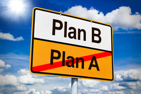 Ortseingangsschild mit Plan A + Plan B
