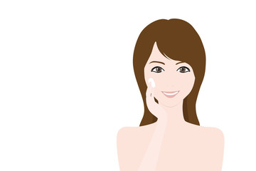 スキンケアする女性