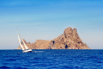Ibiza sailboat in Es Vedra island