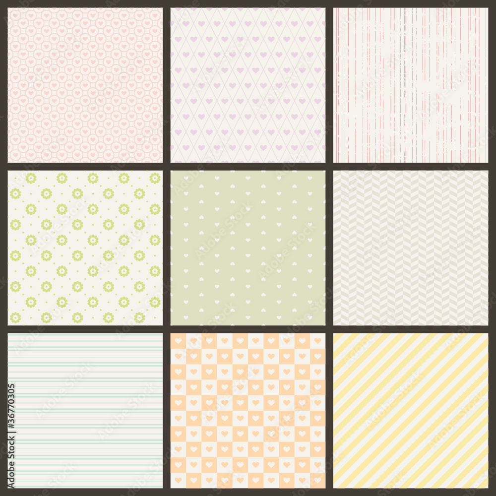 Poster set of seamless patterns