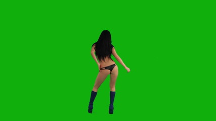 girl dansing on the green screen - Powered by Adobe