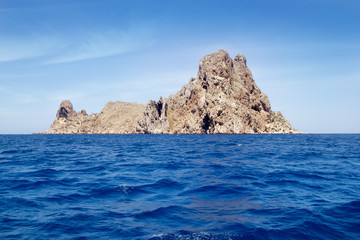 Fototapeta premium Ibiza Es Vedra island in Mediterranean blue