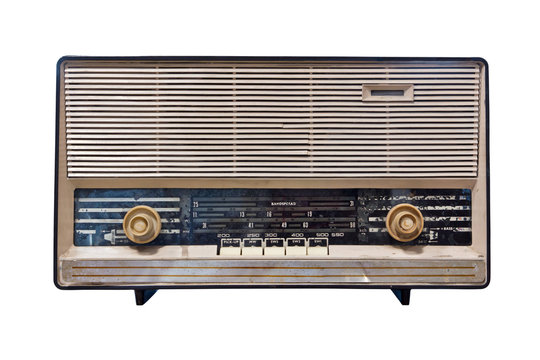 vintage radio isolated with clipping path