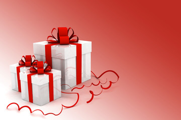 Illustration of boxes with christmas gifts