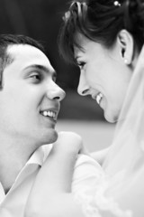 Fototapeta premium Happy bride and groom