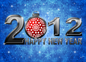 2012 Happy New Year Snowflakes Ornament Illustration