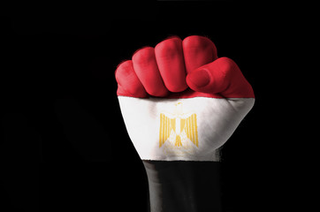 Fist painted in colors of egypt flag © vepar5