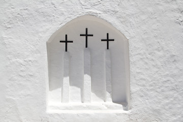 Ibiza white church in Sant Carles Peralta