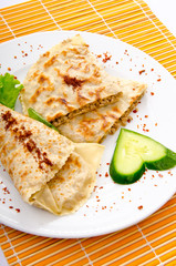 Meat pancakes in plate