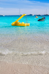 Fototapeta na wymiar Ibiza Ses Salines south turquoise beach
