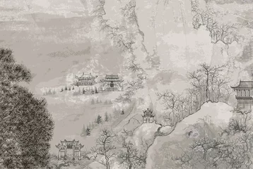 Keuken foto achterwand Art studio Chinees landschap