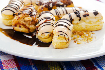 Cake dessert in the plate