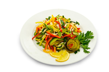 Delicious salad in the plate