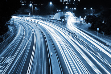 road in city at night