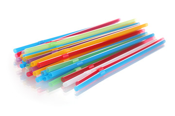 bright straws isolated on white