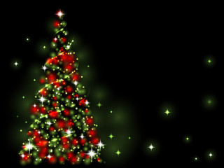 Xmas light - green and red tree