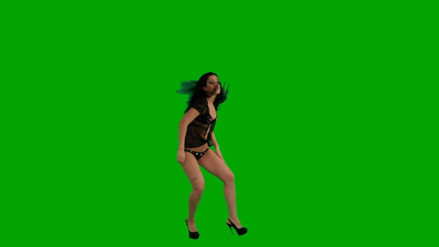 girl dansing on the green screen