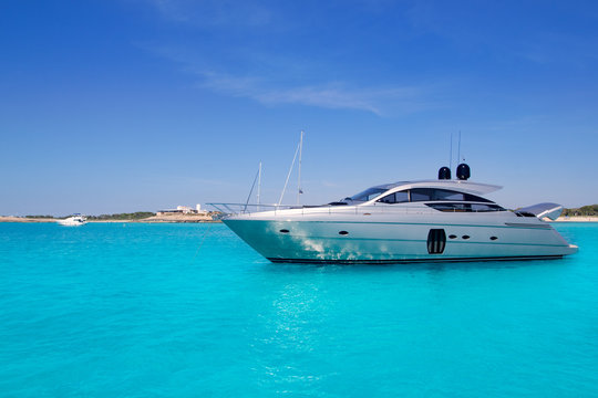 yatch in turquoise beach of Formentera