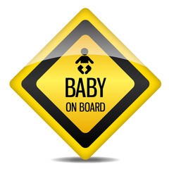 Fototapeta premium Achtung Warnung Schild Baby on Board icon