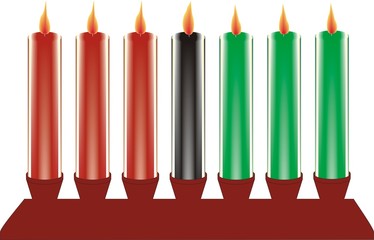 seven kwanzaa candles in vector