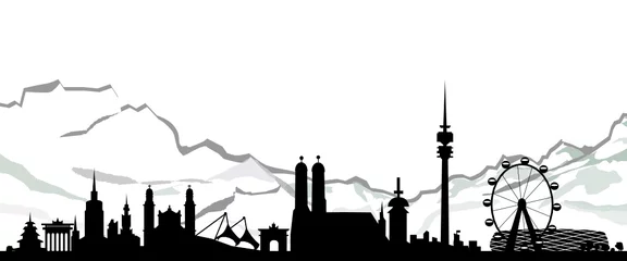 Skyline München mit Alpen © SimpLine