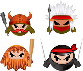 Set of bubbles warriors