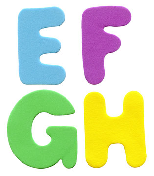 Colorful foam letters