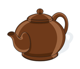 ceramic teapot vector illustration isolated on white background