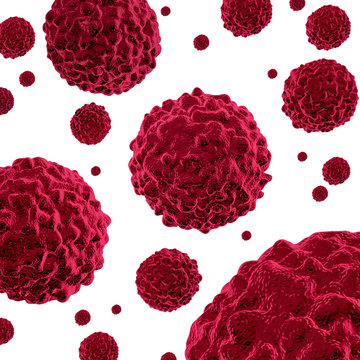 Cancer Cells On White Background