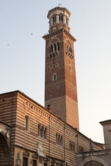 Obraz premium Verona (Veneto, Italy), Medieval tower called Torre dei Lamberti