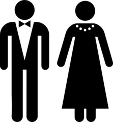 pictograma pareja vestida de gala