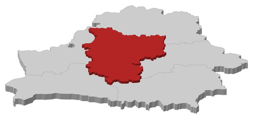 Map of Belarus, Minsk highlighted