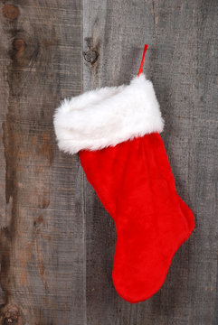 Closeup Christmas Sock Hanging