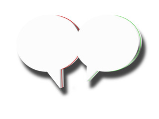 Sprechblasen - rot/grün