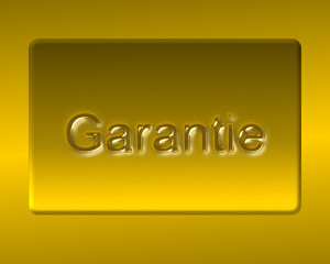 Garantie Schild aus Gold