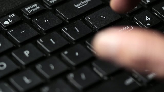 Typing enter in the computer keyboard