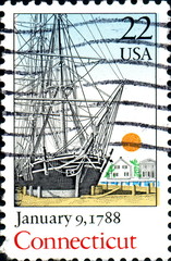 January 9,1788 Connecticut. US Postage.