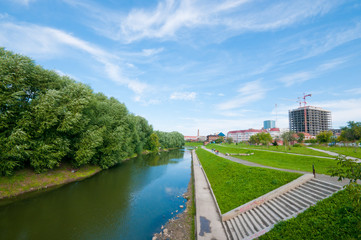 View of quay wharf embankment Yekaterinburg City
