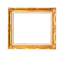 Gold Plated Wooden Picture on white background