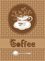 explosion of coffee cups with spray