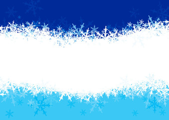 Vector background of many snowflakes and place for text
