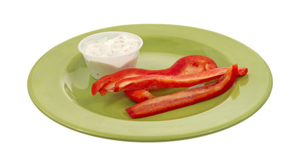 Red peppers and ranch dressing