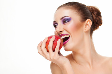 Beauty portrait with fruit