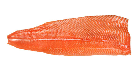 salmon fillet isolated on a white background - obrazy, fototapety, plakaty