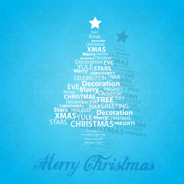 Christmas tree of Christmas words.