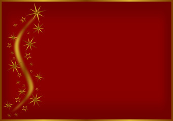 Weihnachtskarte mit goldenem Rahmen und Sternenschweif