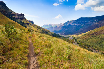 Walking path in a mountain landscape
