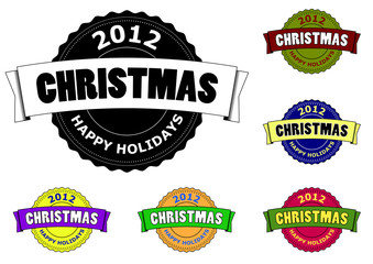 christmas retro badge