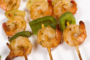Prawn kebabs