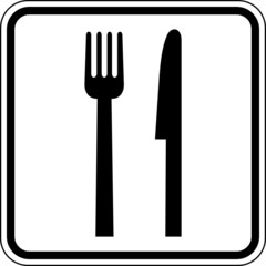 Essen Gaststätte Raststätte Besteck Schild Zeichen Symbol